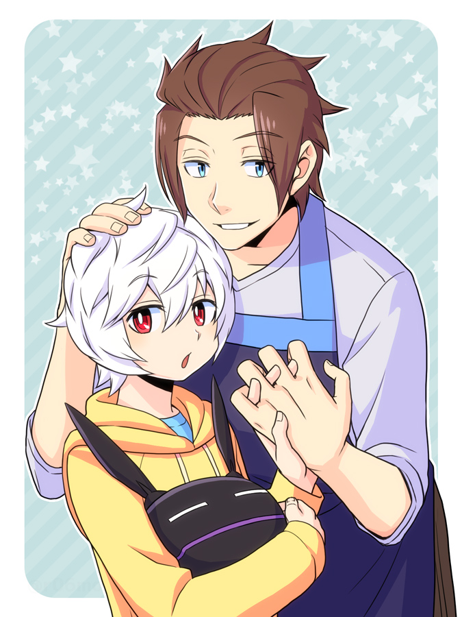 kuga yuuma, jin yuuichi, and replica (world trigger) drawn by roromo