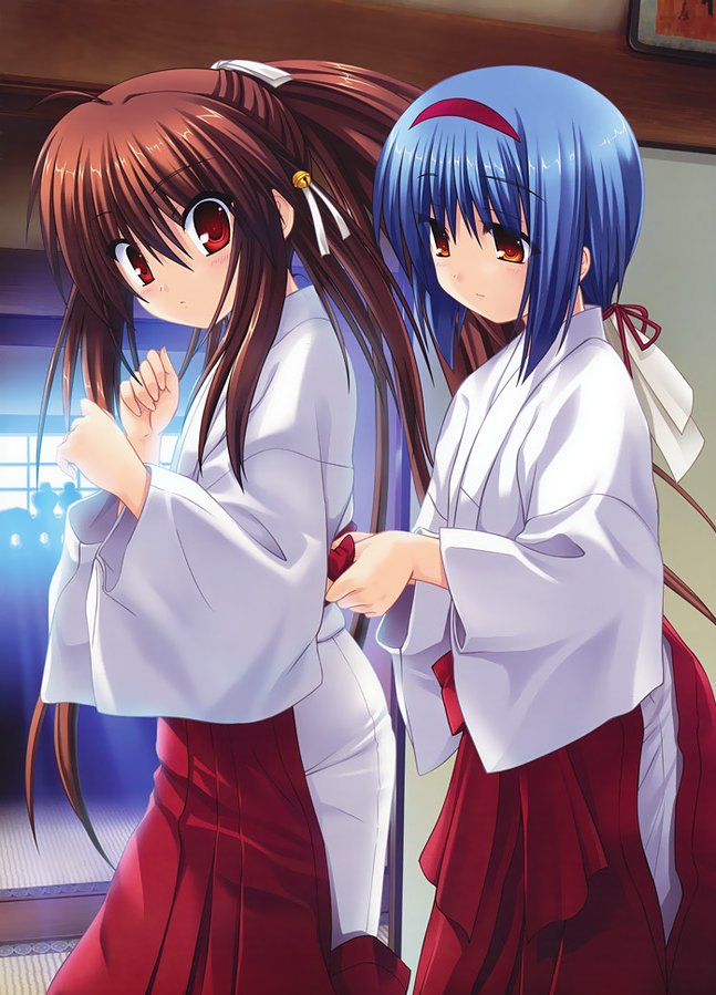 natsume rin and nishizono mio (little busters!) drawn by na-ga