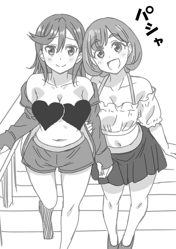 shibuya kanon and tang keke (love live! and 1 more) drawn by marugoshi_teppei