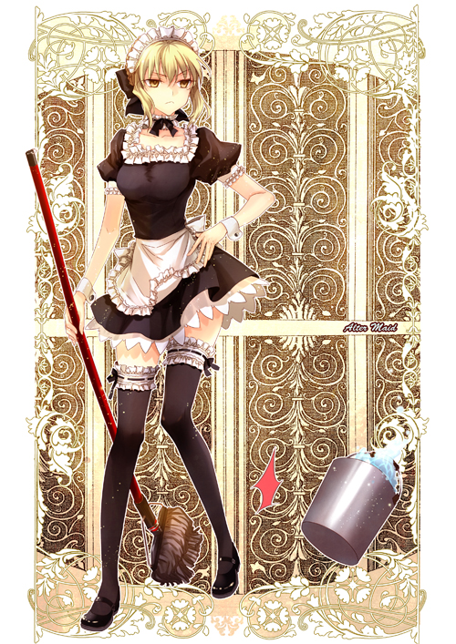 artoria pendragon and saber alter (fate and 2 more) drawn by hachini