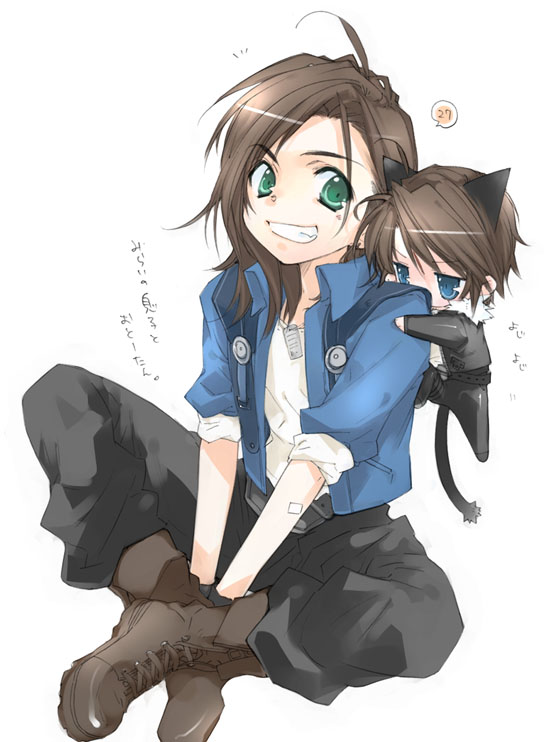 squall leonhart and laguna loire (final fantasy and 1 more) drawn by toujou_sakana