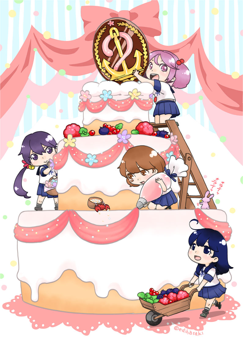 ushio, akebono, sazanami, and oboro (kantai collection) drawn by kimky