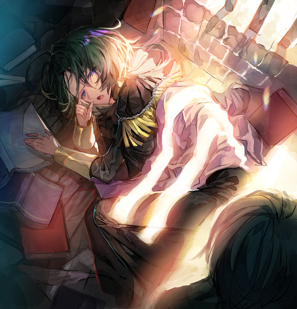 male byleth and linhardt von hevring (fire emblem and 1 more) drawn by mura_karuki