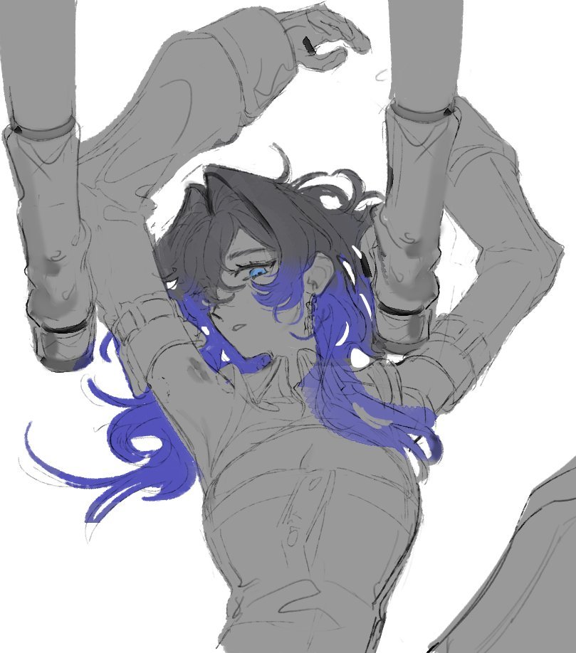 ouro kronii (hololive and 1 more) drawn by eus_ing
