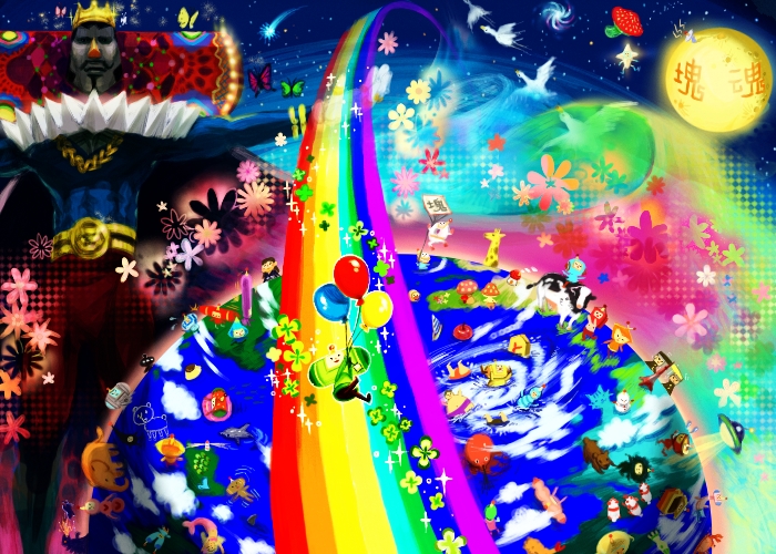 the prince, king of all cosmos, ichigo, dipp, honey, and 34 more (katamari damacy) drawn by kimihiyo