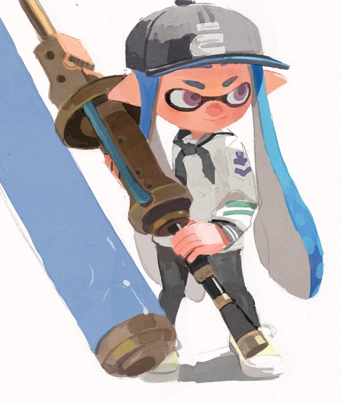 inkling player character and inkling boy (splatoon) drawn by watamoke