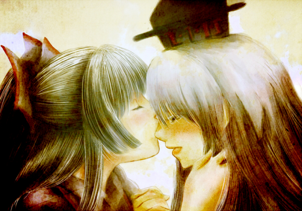 fujiwara no mokou and kamishirasawa keine (touhou) drawn by rindon_(pixiv338875)