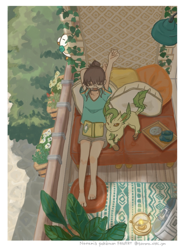 leafeon (pokemon) drawn by tororo_oishi_ym