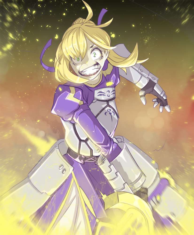 artoria pendragon and saber (fate and 1 more) drawn by materclaws