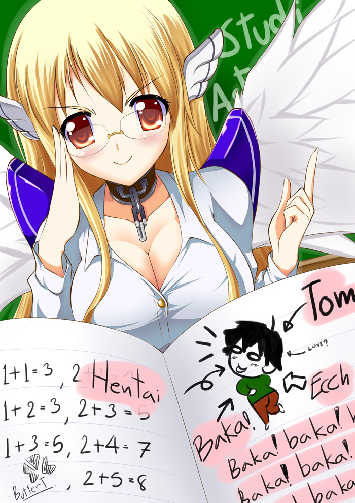 astraea and sakurai tomoki (sora no otoshimono) drawn by butter-t
