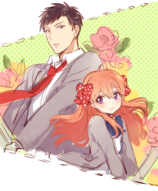 sakura chiyo and nozaki umetarou (gekkan shoujo nozaki-kun) drawn by mery_(yangmalgage)
