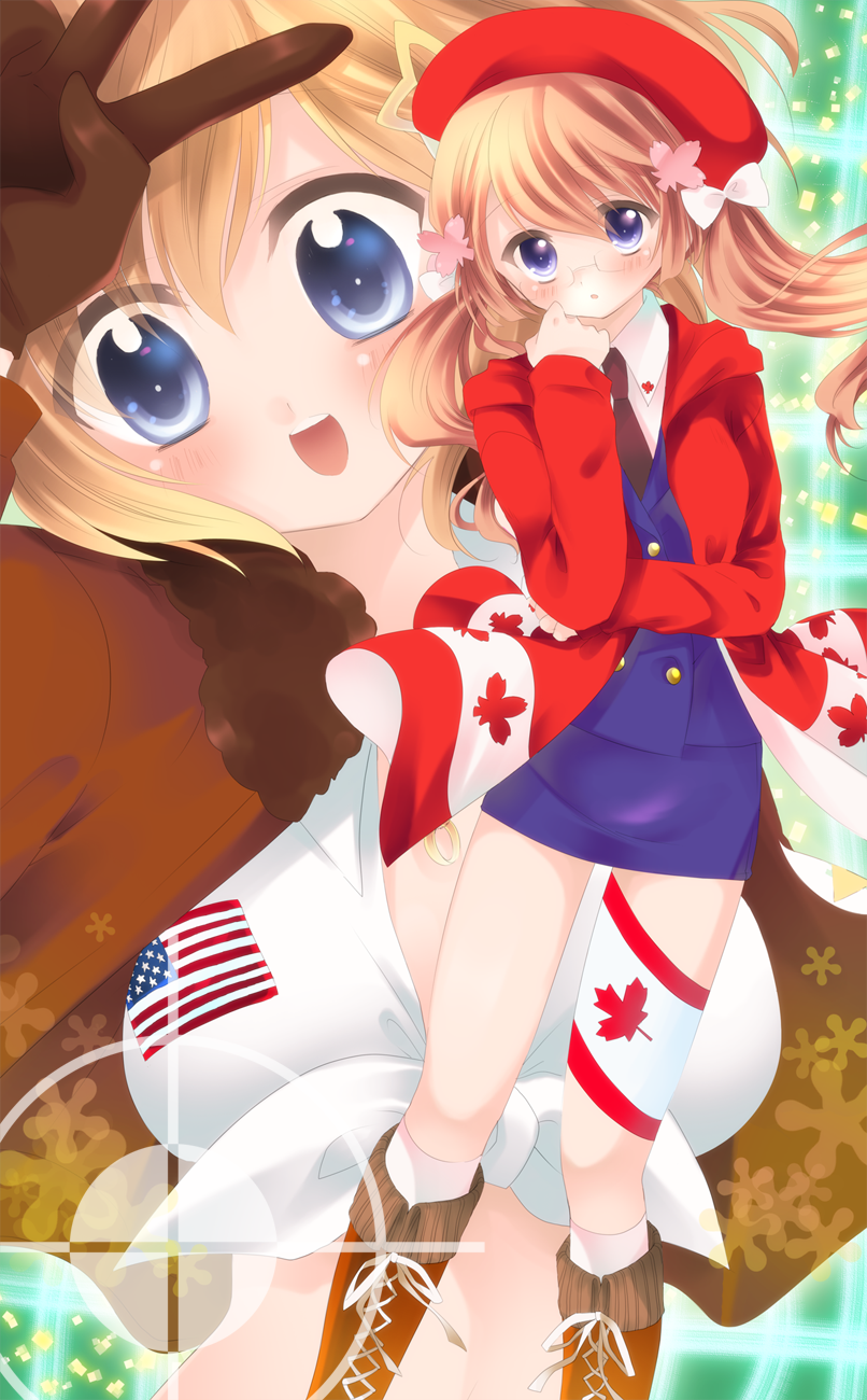 america and canada (axis powers hetalia) drawn by nogi_takayoshi