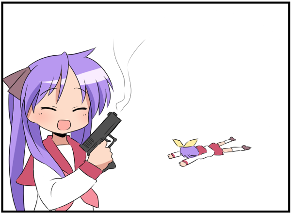 hiiragi kagami and hiiragi tsukasa (lucky star) drawn by haiteku