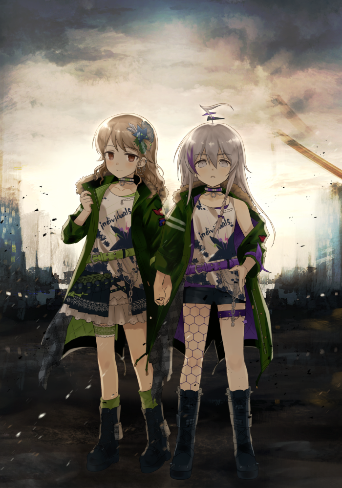 morikubo nono and hoshi syoko (idolmaster and 2 more) drawn by mameris2