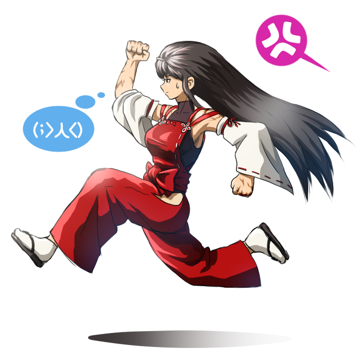 sendai hakurei no miko (original and 2 more) drawn by taikyoku_tsurugi