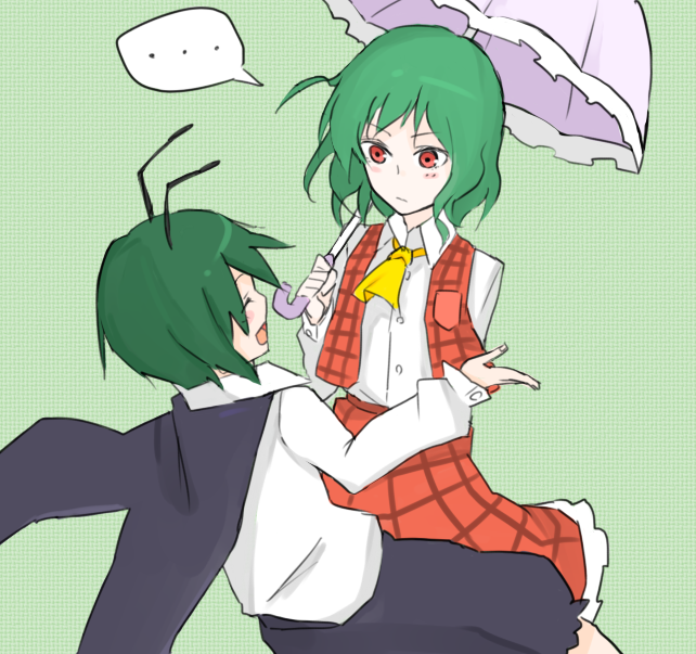 kazami yuuka and wriggle nightbug (touhou) drawn by aharan