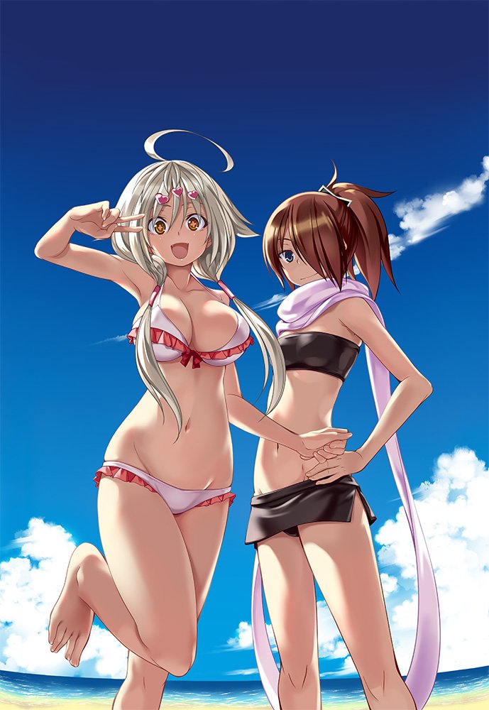 kazama levy and kurata yui (trinity seven) drawn by nao_akinari
