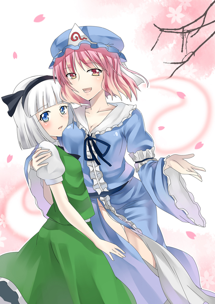 konpaku youmu and saigyouji yuyuko (touhou) drawn by pikoring