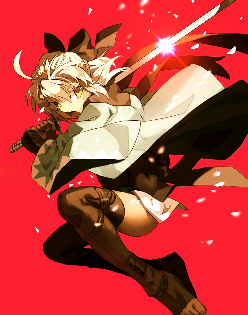 okita souji (fate and 1 more) drawn by koppe_koppe