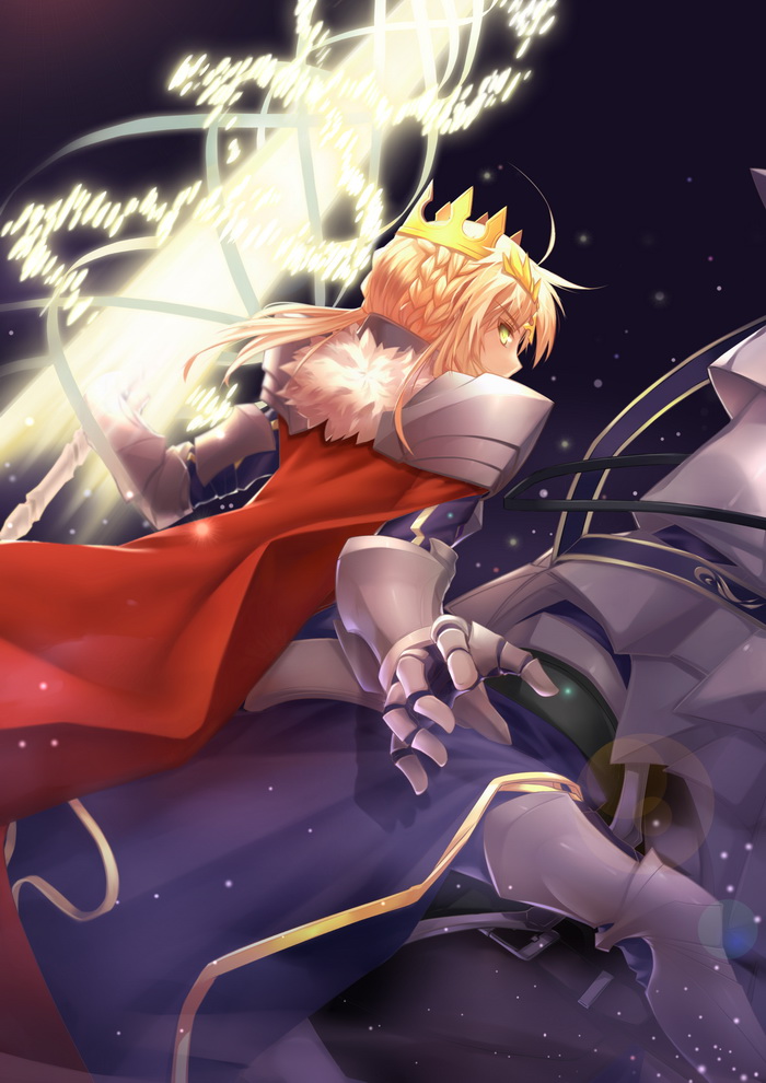 artoria pendragon, lion king, and dun stallion (fate and 1 more) drawn by langlang