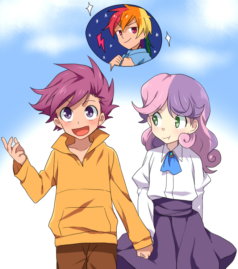 rainbow dash, sweetie belle, and scootaloo (my little pony and 1 more) drawn by re_ghotion