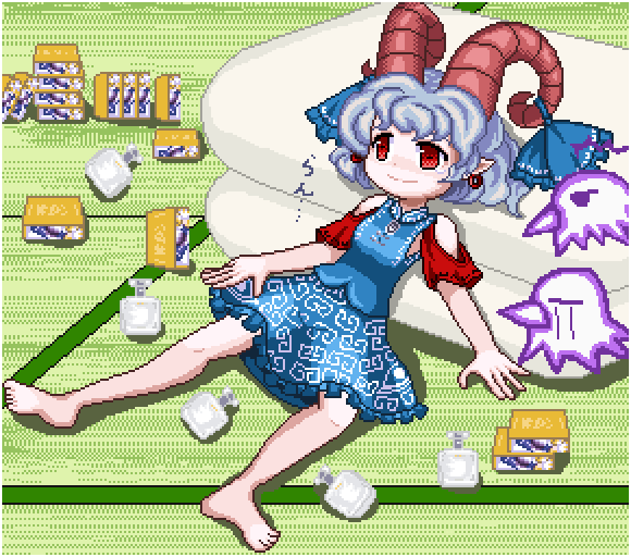 toutetsu yuuma and eagle spirit (touhou) drawn by unk_kyouso