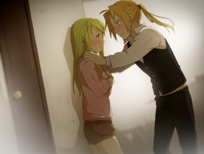 edward elric and winry rockbell (fullmetal alchemist) drawn by riru
