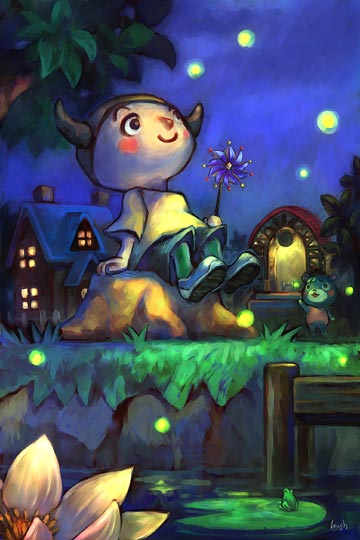 villager and bluebear (animal crossing) drawn by sawako_m