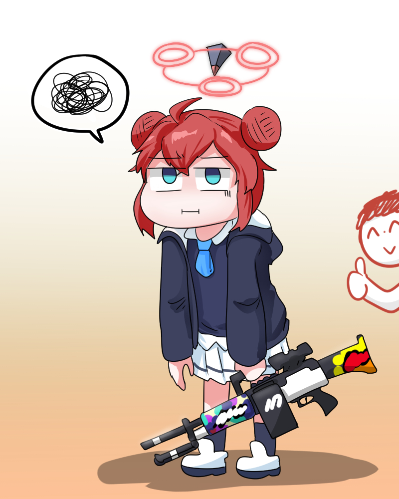 sensei, doodle sensei, and maki (blue archive) drawn by c/h