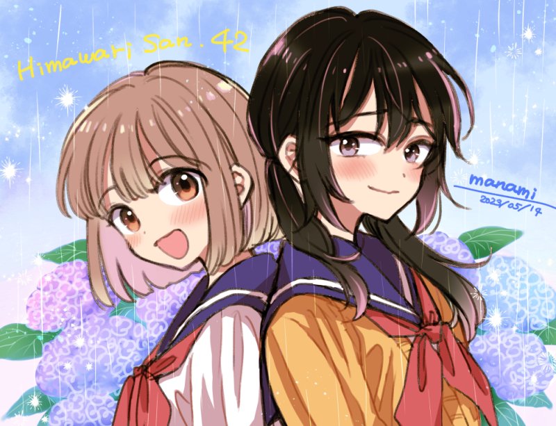 kazamatsuri matsuri and nanase nanako (himawari-san) drawn by sugano_manami