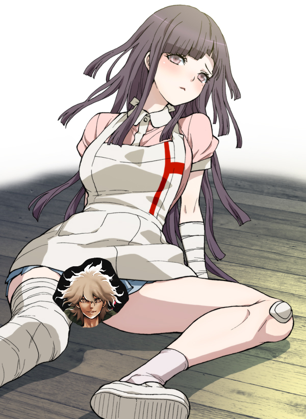 komaeda nagito and tsumiki mikan (danganronpa and 1 more) drawn by dosugon