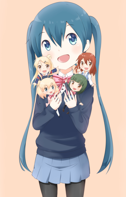 kujou karen, alice cartelet, komichi aya, oomiya shinobu, and inokuma youko (kin-iro mosaic) drawn by lambchoperman