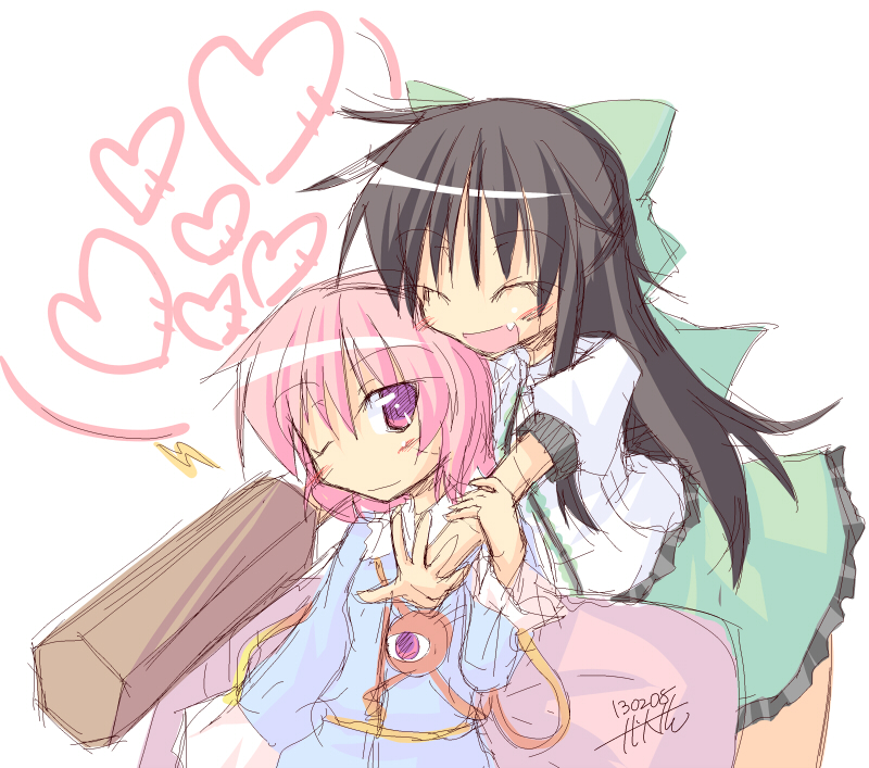 komeiji satori and reiuji utsuho (touhou) drawn by ichidai_taisa