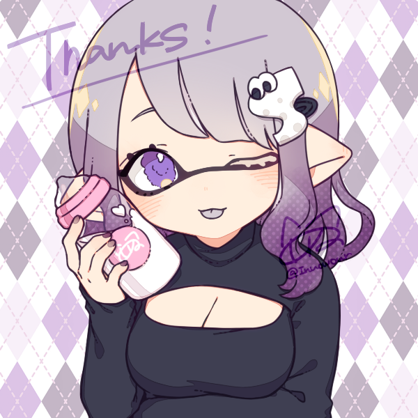 inkling player character and inkling girl (splatoon) drawn by inuowour