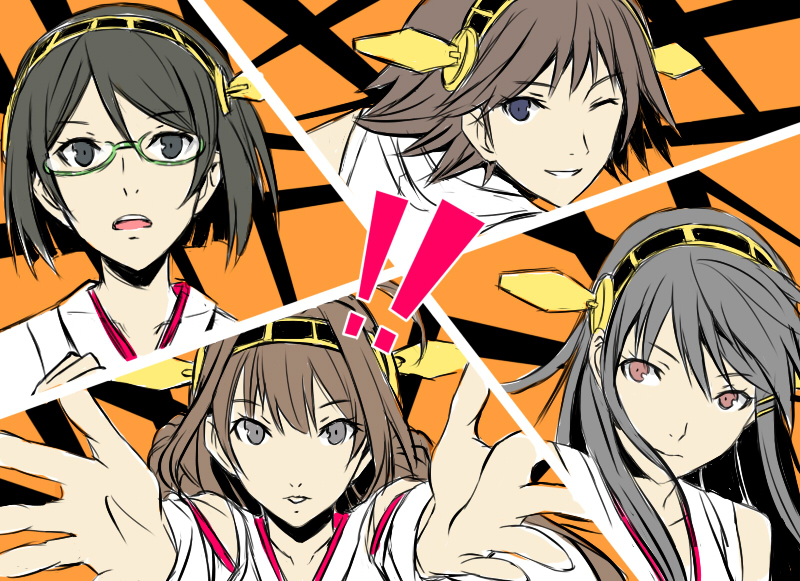 kongou, haruna, hiei, and kirishima (kantai collection and 2 more) drawn by akaza