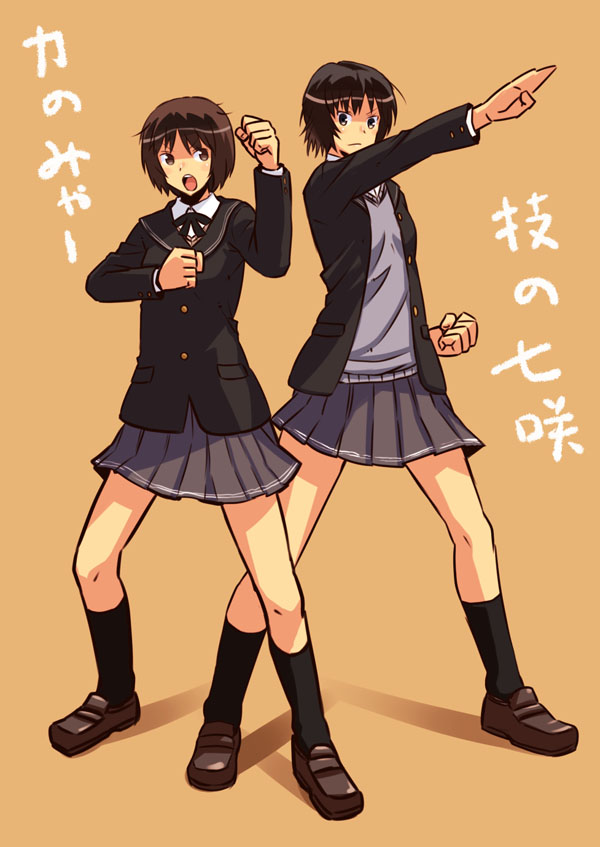nanasaki ai and tachibana miya (kamen rider and 1 more) drawn by tamago_(yotsumi_works)