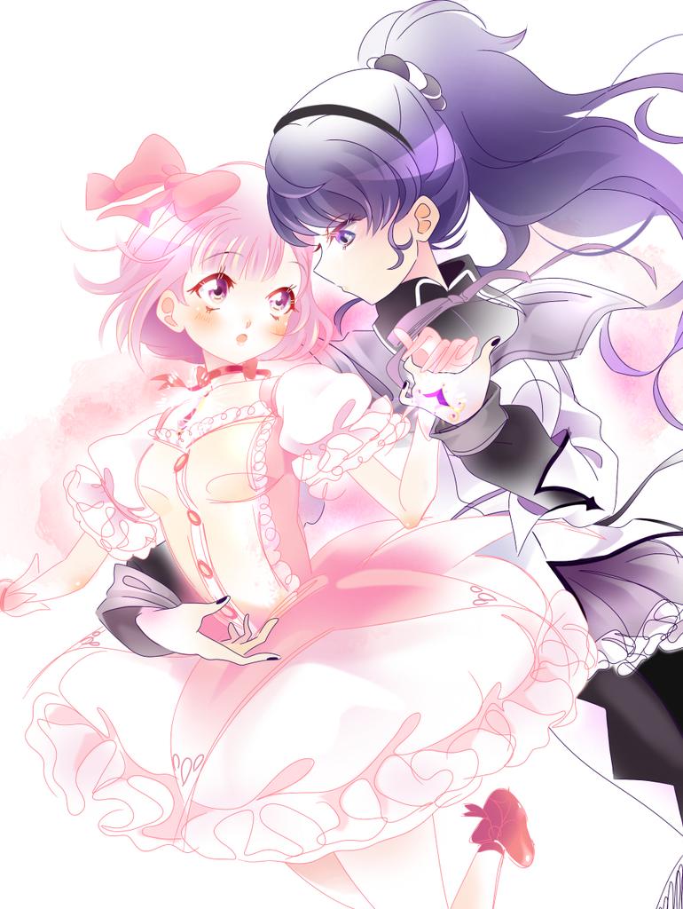 akemi homura, kaname madoka, asahina mafuyu, and ootori emu (mahou shoujo madoka magica and 1 more) drawn by chocofish