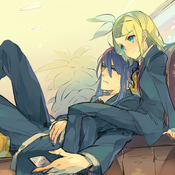 kagamine rin and kamui gakupo (vocaloid) drawn by hagi_(artist)