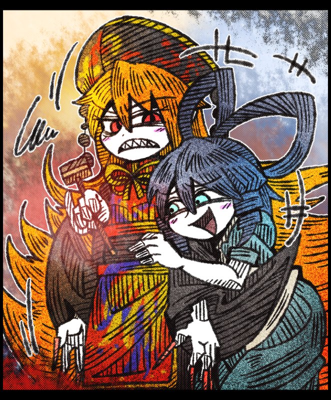kaku seiga and junko (touhou) drawn by suenari_(peace)