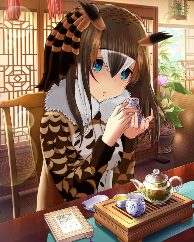sagisawa fumika and eurasian eagle owl (idolmaster and 2 more) drawn by kouraku