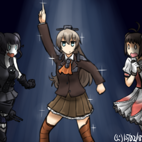 naka, kumano, and light cruiser oni (kantai collection and 1 more) drawn by hamu_koutarou