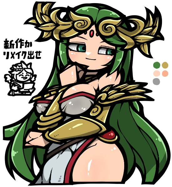 palutena and pit (kid icarus and 1 more) drawn by name_omoitukan2