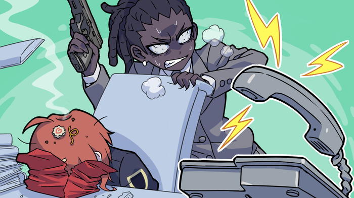 police and police swat (helltaker) drawn by kyo-hei_(kyouhei)