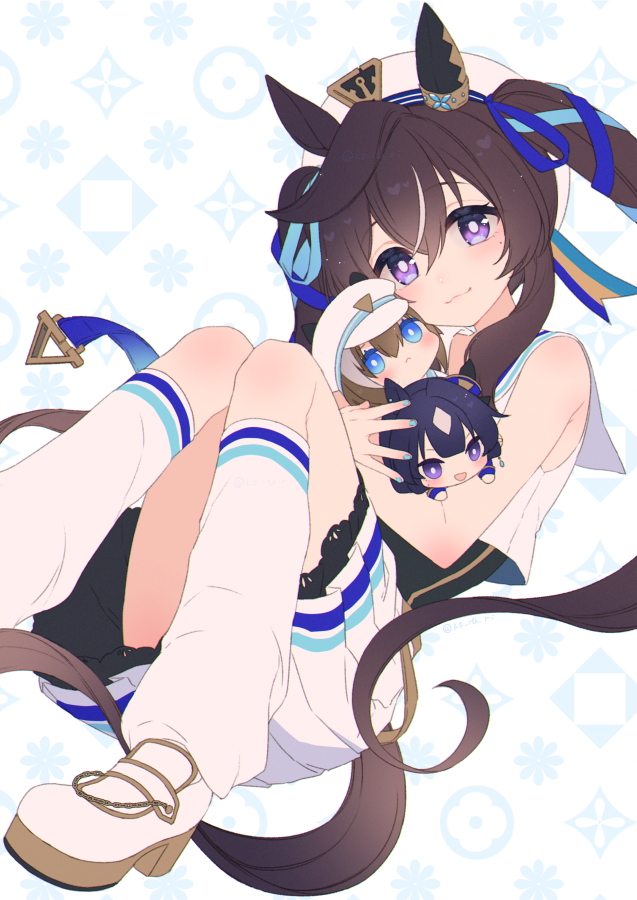 cheval grand, verxina, and vivlos (umamusume) drawn by koruri