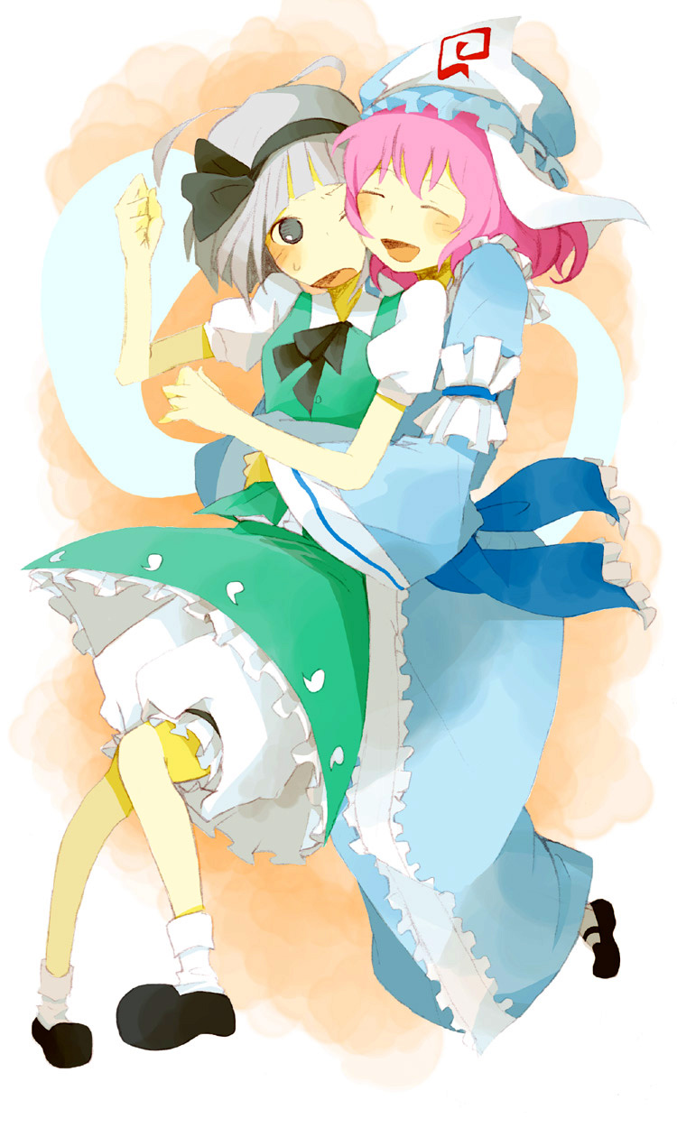 konpaku youmu and saigyouji yuyuko (touhou) drawn by kinari