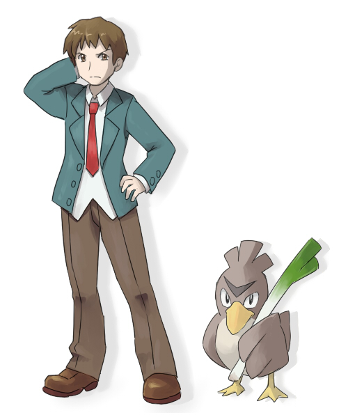 kyon and farfetch'd (pokemon and 2 more) drawn by a-ka