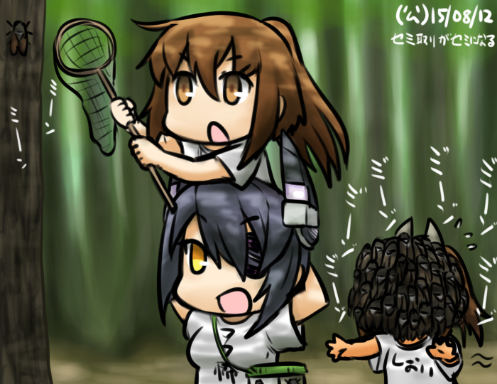 tenryuu, i-401, and fumizuki (kantai collection) drawn by hamu_koutarou