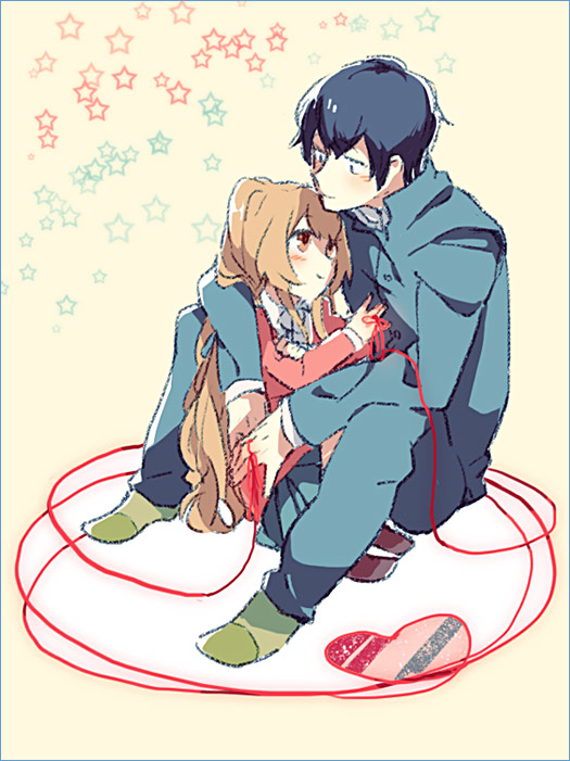 aisaka taiga and takasu ryuuji (toradora!) drawn by chiko_(beroro)