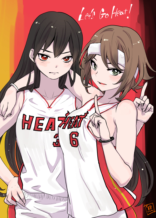 nagato, mutsu, lebron james, and dwyane wade (kantai collection and 2 more) drawn by kuma_(crimsonvanilla)