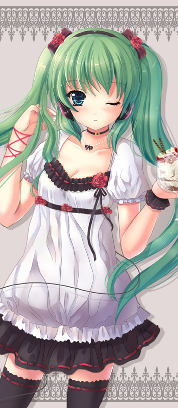 hatsune miku (vocaloid and 1 more) drawn by mafuyu_(kanden_shoujyo)